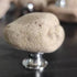 JAYA Natural Stone Cabinet Knobs Irregular Pebble Single Hole Drawer Pulls with Metal Base for Kitchen Dresser Wardrobe