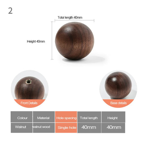 JAYA Modern Natural Wood Cabinet Pull Handles and Knobs with Gold Posts for Kitchen Wardrobe Drawer Cupboard Furniture