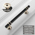 JAYA Black Kitchen Furniture Handles 128mm Solid Stainless Steel and Copper Cabinet Pulls for Door Drawer Modern CNC Appliance