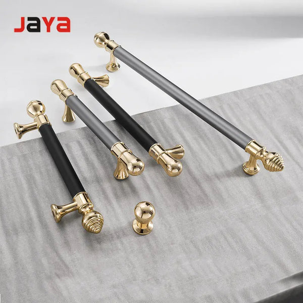 JAYA  Nordic Wind Cabinet Door Handle Zinc Alloy Black Modern Light Luxury Wardrobe Drawer Cabinet Furniture Door Handle