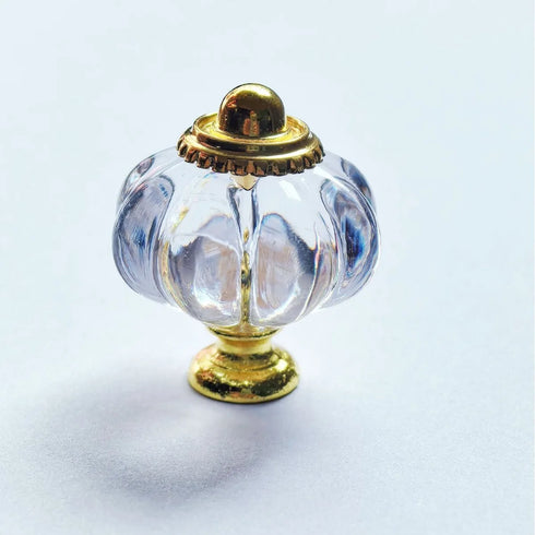 JAYA White Ceramic and Clear Acrylic Cabinet Knobs Pumpkin Shape Single Hole Drawer Pulls for Kitchen Wardrobe Dresser Cupboard