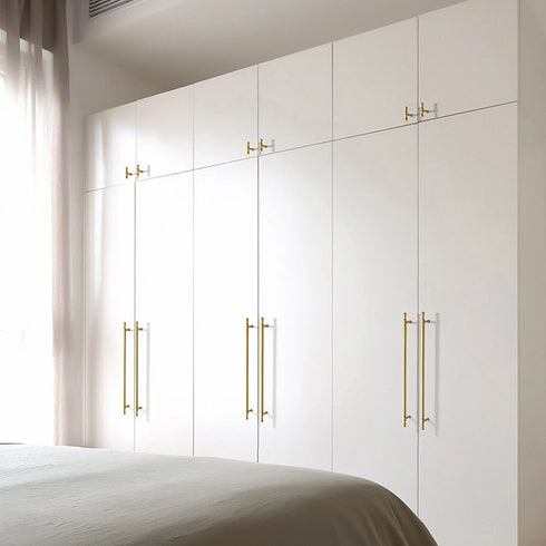 JAYA Solid Brass Cabinet Pull Handle Gold Wardrobe Drawer Door Handle for Kitchen Dresser and Furniture