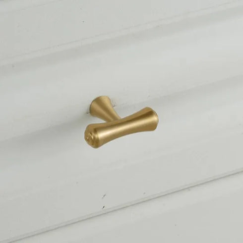 JAYA Solid Brass Cabinet Hardware Brushed Gold Bar Pull Handles T Knobs Round Knobs for Kitchen Wardrobe Dresser Furniture