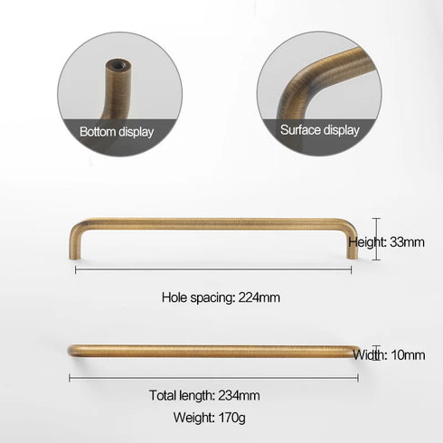 JAYA Antique Brass Finish Cabinet Handles and Knobs Bar Pulls Shell Pull and Ring Pull for Kitchen Wardrobe Drawer Furniture