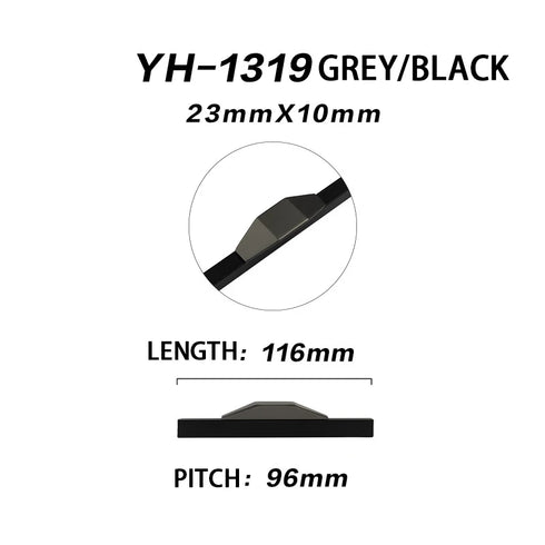 JAYA JY-TCP01 Modern Two-Tone Long Cabinet Pull Handle with Faceted Center Grip for Kitchen Drawer Wardrobe Sliding Door