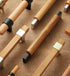 JAYA Modern Solid Wood Cabinet Pull Handles with Black Metal Base Drawer Pulls for Kitchen Wardrobe Cupboard Furniture