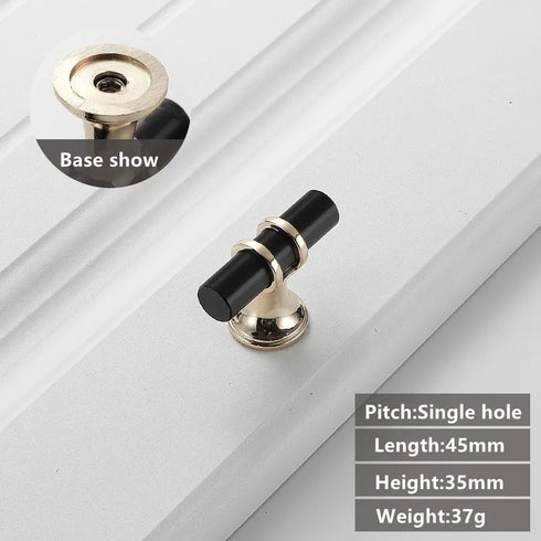 JAYA Black Kitchen Furniture Handles 128mm Solid Stainless Steel and Copper Cabinet Pulls for Door Drawer Modern CNC Appliance