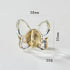 JAYA Transparent Champagne Crystal Cabinet Knobs with Brass Base Decorative Drawer Pulls for Wardrobe and Dresser