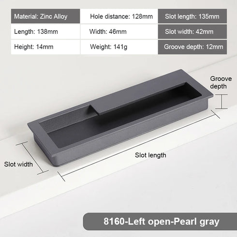 JAYA Recessed Flush Pull Handles Modern Built-in Rectangular Finger Pulls for Sliding Door Cabinet Wardrobe Drawer Furniture