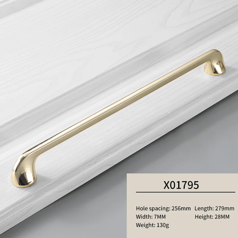 JAYA Modern Gold Zinc Alloy Cabinet Pull Handles and Knobs for Kitchen Wardrobe Drawer Cupboard Furniture Hardware