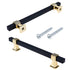 JAYA Black Gold Fluted Cabinet Pull Handles Modern Ribbed Bar Drawer Wardrobe Cupboard Kitchen Furniture Hardware Multiple Sizes