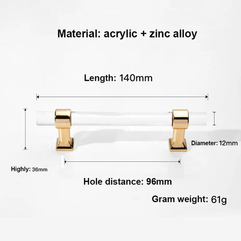 Handles and Knobs for Kitchen Cabinet Handle With Acrylic Handle Transparent Drawer Pulls