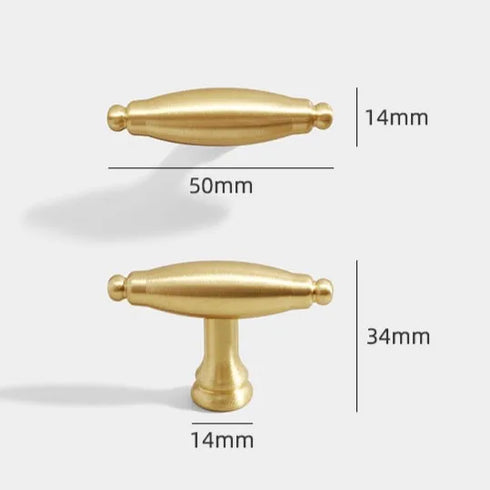 JAYA Brass Cabinet Knobs and Handles Luxury Gold Decorative Single Hole Knobs and Furniture Drawer Pulls for Kitchen Wardrobe