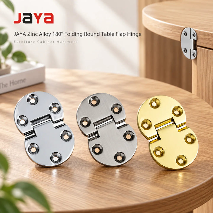 JAYA Zinc Alloy  Wholesale Semicircle 180 Degree Folding Round Table Thickened Furniture Cabinet Flap Hinges