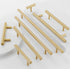 JAYA Brushed Brass Finish T-Bar Cabinet Pull Handles Smooth Round Gold Drawer Knobs for Kitchen Cupboard Wardrobe Furniture