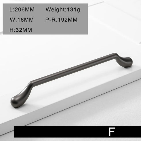 JAYA  Modern minimalist zinc alloy black wardrobe door handle golden drawer cabinet handle