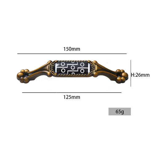 JAYA Bedroom Kitchen Cupboard Handle Classical Decorative Ceramic Antique Brass Zinc AlloyTibetan Style Furniture Door Handle