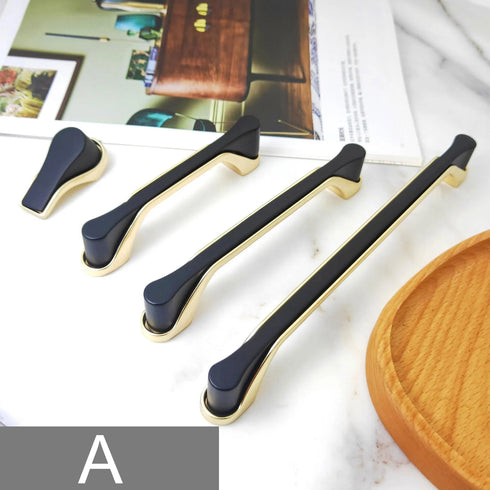 JAYA Bathroom Cabinet Drawer Cabinet Door Handle Wardrobe Handle Black Gold Zinc Alloy Cabinet Door Extended Handle