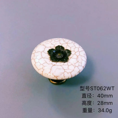 JAYA Vintage Synthetic Turquoise Cabinet Knobs Zinc Alloy Round Single Hole Drawer Pulls Blue Ivory for Dresser Wardrobe