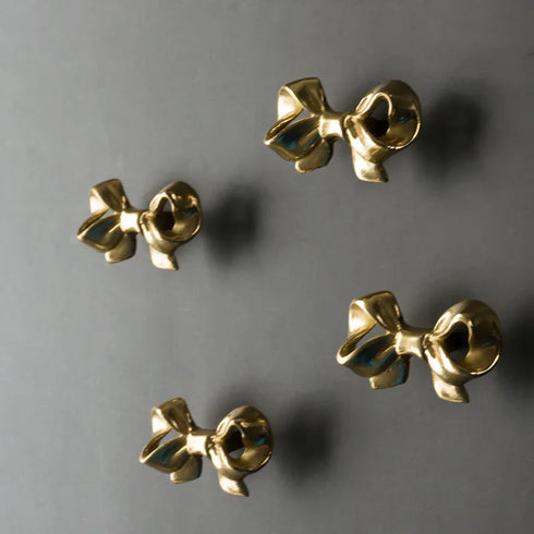 JAYA European Style Bowknot Handle Cabinet Bow Brass Handle Wardrobe Drawer Brass Knobs