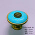 JAYA Vintage Synthetic Turquoise Cabinet Knobs Zinc Alloy Round Single Hole Drawer Pulls Blue Ivory for Dresser Wardrobe