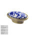 JAYA Blue and White Porcelain Cabinet Handles and Knobs Antique Bronze Drawer Pulls for Kitchen Wardrobe Cupboard Dresser