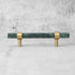 JAYA Luxury Marble and Brass Cabinet Handles Green White T Bar Pulls Knobs for Kitchen Cabinets Drawers and Wardrobes