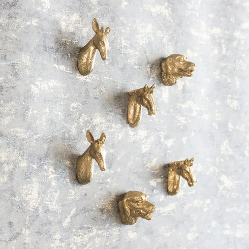 JAYA 2025 New Design Modern Brass Animal Head Knobs Dresser Drawer Brass Knobs Hardware Handles
