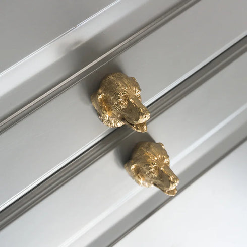 JAYA 2025 New Design Modern Brass Animal Head Knobs Dresser Drawer Brass Knobs Hardware Handles
