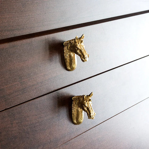 JAYA 2025 New Design Modern Brass Animal Head Knobs Dresser Drawer Brass Knobs Hardware Handles