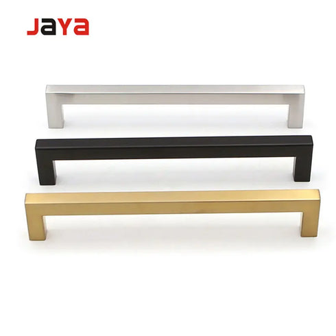 JAYA 3-15 Inch  White Cabinet Square Closet Drawer Pulls Bathroom Door Brush Silver Cabinet Handle for Cabinet Handle
