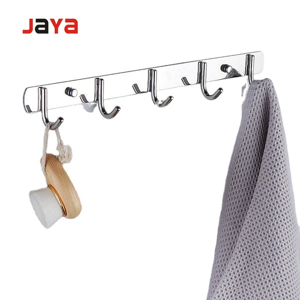 JAYA Adhesive Hook Rack Door Hook Stainless Steel Wall Mount Towel Hook