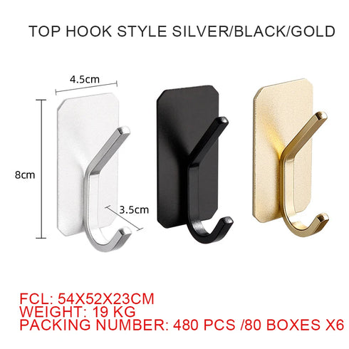 JAYA Adhesive Wall Hook Sticky Multifunctional Metal Hanger Rack Towel Hook Bathroom Storage Organization Kitchen Accessories