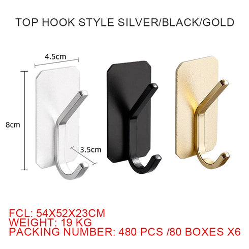 JAYA Adhesive Wall Hook Sticky Multifunctional Metal Hanger Rack Towel Hook Bathroom Storage Organization Kitchen Accessories