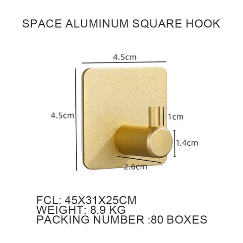 JAYA Adhesive Wall Hook Sticky Multifunctional Metal Hanger Rack Towel Hook Bathroom Storage Organization Kitchen Accessories