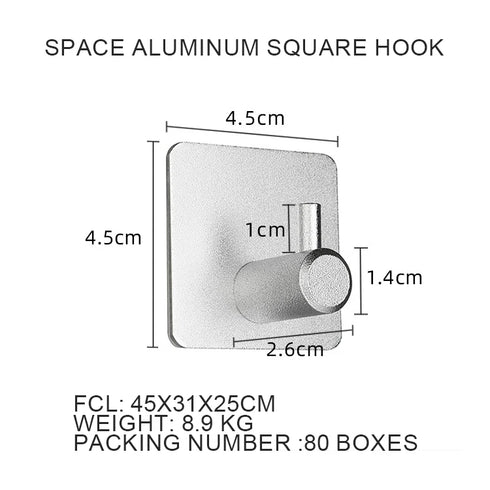 JAYA Adhesive Wall Hook Sticky Multifunctional Metal Hanger Rack Towel Hook Bathroom Storage Organization Kitchen Accessories