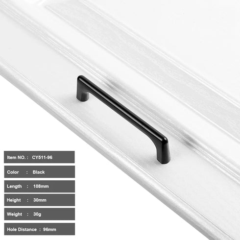 JAYA Aluminium Alloy Pulls Furniture Hardware Kitchen Cabinet Cupboard Dresser Wardrobe Drawer Door Black Modern Pull Handles