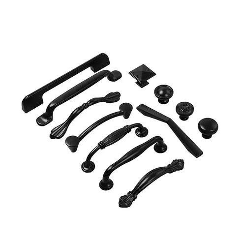 JAYA Aluminium Alloy Pulls Furniture Hardware Kitchen Cabinet Cupboard Dresser Wardrobe Drawer Door Black Modern Pull Handles