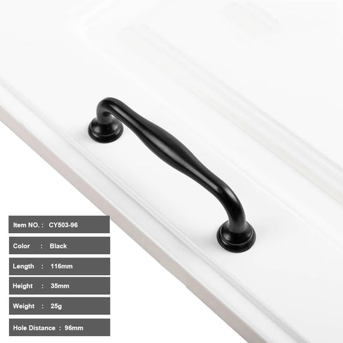 JAYA Aluminium Alloy Pulls Furniture Hardware Kitchen Cabinet Cupboard Dresser Wardrobe Drawer Door Black Modern Pull Handles