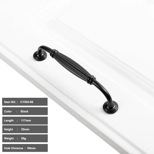 JAYA Aluminium Alloy Pulls Furniture Hardware Kitchen Cabinet Cupboard Dresser Wardrobe Drawer Door Black Modern Pull Handles