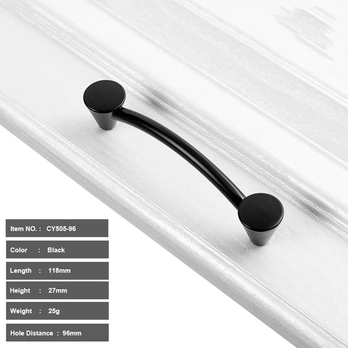 JAYA Aluminium Alloy Pulls Furniture Hardware Kitchen Cabinet Cupboard Dresser Wardrobe Drawer Door Black Modern Pull Handles