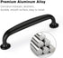 JAYA Aluminium Alloy Pulls Furniture Hardware Kitchen Cabinet Cupboard Dresser Wardrobe Drawer Door Black Modern Pull Handles