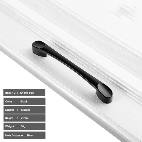 JAYA Aluminium Alloy Pulls Furniture Hardware Kitchen Cabinet Cupboard Dresser Wardrobe Drawer Door Black Modern Pull Handles