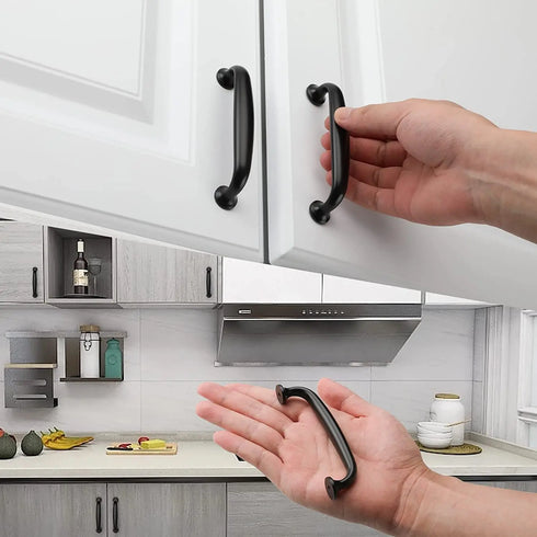 JAYA Aluminium Alloy Pulls Furniture Hardware Kitchen Cabinet Cupboard Dresser Wardrobe Drawer Door Black Modern Pull Handles