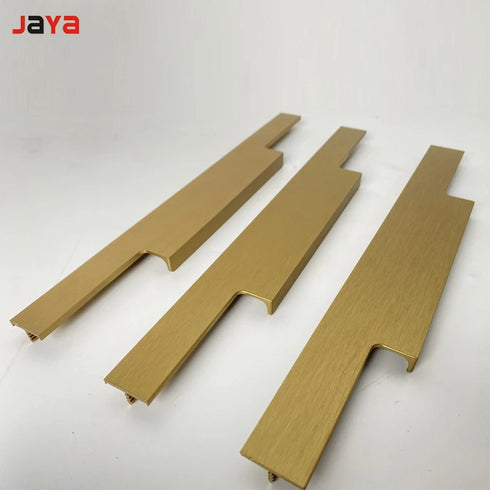 JAYA Aluminum alloy milling card plate handle F type thumb card plate edge sealing wardrobe cabinet glass furniture door handle