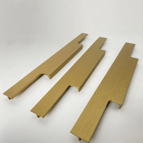 JAYA Aluminum alloy milling card plate handle F type thumb card plate edge sealing wardrobe cabinet glass furniture door handle
