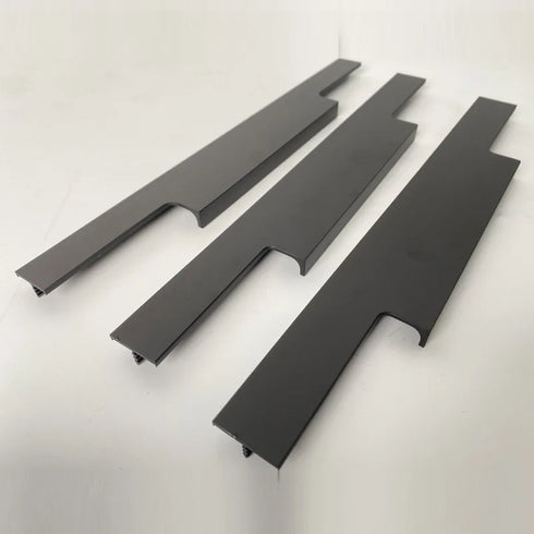 JAYA Aluminum alloy milling card plate handle F type thumb card plate edge sealing wardrobe cabinet glass furniture door handle