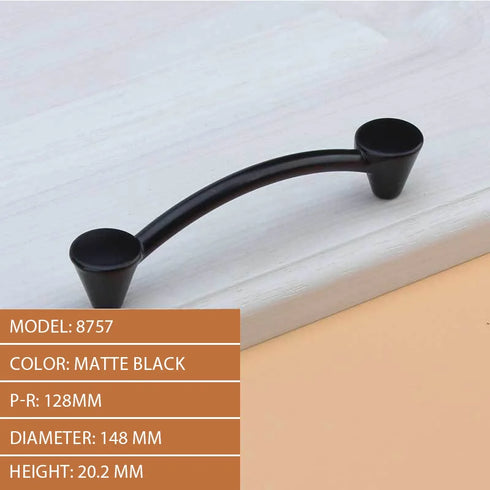 JAYA American Cabinet Drawer Aluminum Alloy Handle Black Closet Door Handle Modern Simple Single Hole Hardware Handle