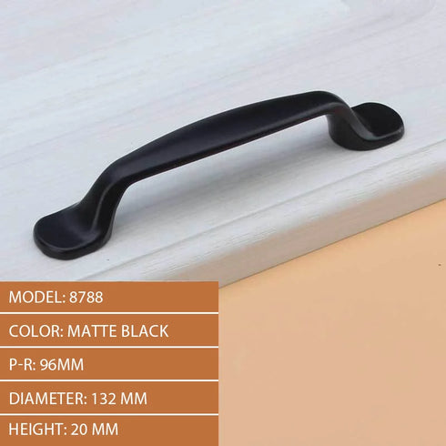 JAYA American Cabinet Drawer Aluminum Alloy Handle Black Closet Door Handle Modern Simple Single Hole Hardware Handle