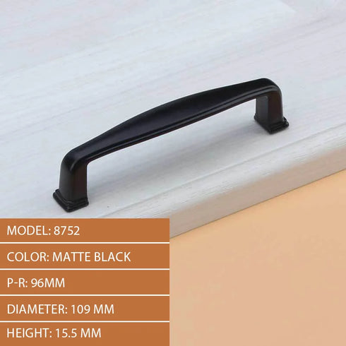 JAYA American Cabinet Drawer Aluminum Alloy Handle Black Closet Door Handle Modern Simple Single Hole Hardware Handle